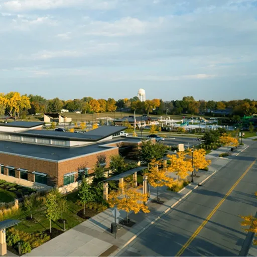 New Hope, MN – civic center park and water tower in autumn