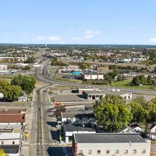 Rogers, MN – highway corridor and town center from above